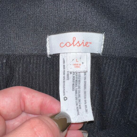 Colsie Seamless Mid-Rise Leggings Black Activewear Yoga Compression Size Large - Picture 5 of 6